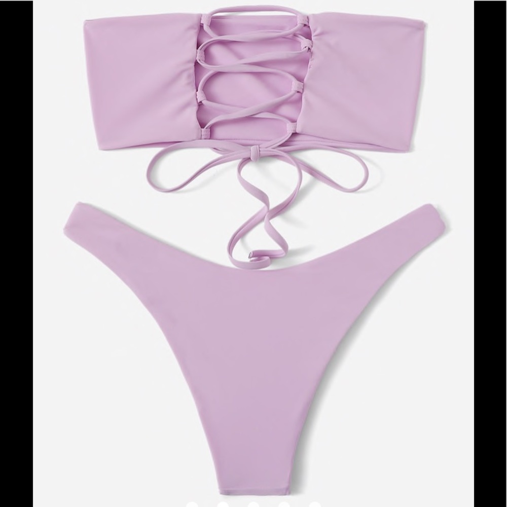 Lilac bandeau bikini NWT - Picture 2 of 5